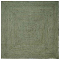 vidaXL Områdesmattor Fyrkantig Olivgrön 200 x 200 cm Jute