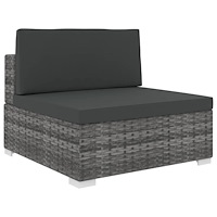 vidaXL Mittensits till modulsoffa med dynor konstrotting grå