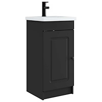 vidaXL Badrumsspegel med handfat Svart 42 x 40 x 84,5 cm