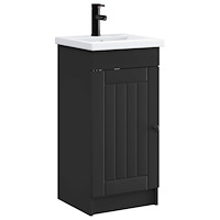 vidaXL Badrumsspegel med handfat Svart 42 x 40 x 84,5 cm