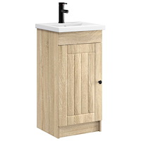 vidaXL Badrumsspegel med handfat Sonoma-ek 42 x 40 x 84,5 cm