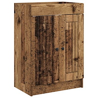 vidaXL Badrumsskåp under handfat Gammalt trä 56 x 37,5 x 81 cm