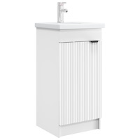 vidaXL Badrumsspegel med handfat Vit 42 x 40 x 84,5 cm Konstruerat trä