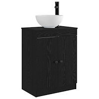 vidaXL Badrumsspegel med handfat Svart 54 x 35 x 83 cm Konstruerat trä