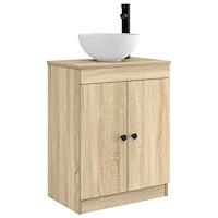 vidaXL Badrumsspegel med handfat Sonoma-ek 54 x 35 x 83 cm