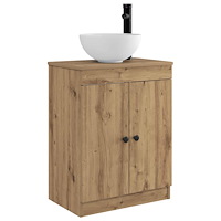 vidaXL Badrumsspegel med handfat Artisan-ek 54 x 35 x 83 cm