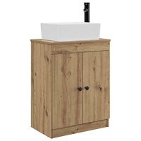 vidaXL Badrumsspegel med handfat Artisan-ek 54 x 35 x 83 cm