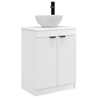 vidaXL Badrumsspegel med handfat Vit 54 x 35 x 83 cm Konstruerat trä
