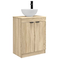 vidaXL Badrumsspegel med handfat Sonoma-ek 54 x 35 x 83 cm