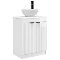 vidaXL Badrumsspegel med handfat Vit högglans 54 x 35 x 83 cm
