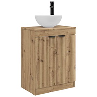 vidaXL Badrumsspegel med handfat Artisan-ek 54 x 35 x 83 cm