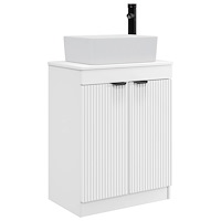 vidaXL Badrumsspegel med handfat Vit 54 x 35 x 83 cm Konstruerat trä