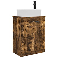 vidaXL Badrumsspegel med handfat Rökt ek 54 x 35 x 83 cm