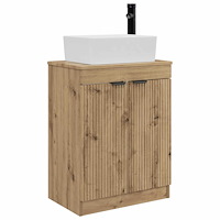 vidaXL Badrumsspegel med handfat Artisan-ek 54 x 35 x 83 cm