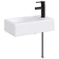 vidaXL Tvättställ för badrum Matte Svart 45,5 x 25,5 x 13 cm Metall