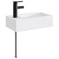 vidaXL Tvättställ för badrum Matte Svart 45,5 x 25,5 x 13 cm Metall