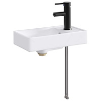 vidaXL Tvättställ för badrum Matte Svart 40,5 x 22,5 x 11,5 cm Metall
