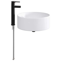 vidaXL Tvättställ för badrum Matte Svart 40,5 x 40,5 x 15,5 cm Metall