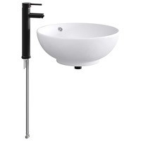 vidaXL Tvättställ för badrum Matte Svart 44 x 44 x 16 cm Metall