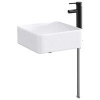 vidaXL Tvättställ för badrum Matte Svart 36,5 x 36,5 x 13 cm Metall