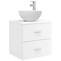 vidaXL Väggmonterad diskho-vask Vit 49,5 x 35 x 63 cm Konstruerat trä