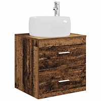 vidaXL Väggmonterad handfatsspegel Gammalt trä 49,5 x 44,5 x 66 cm