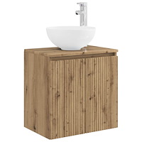 vidaXL Väggmonterad handfatsspegel Artisan-ek 49,5 x 41 x 64,5 cm