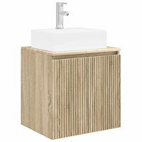 vidaXL Väggmonterad handfatsspegel Sonoma-ek 49,5 x 41 x 62,5 cm