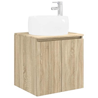vidaXL Väggmonterad handfatsspegel Sonoma-ek 49,5 x 44,5 x 66 cm