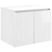 vidaXL Väggmonterat Badrumsskåp Vit högglans 62,5 x 44,5 x 50 cm
