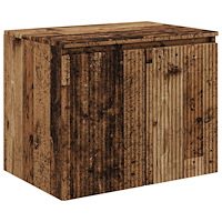 vidaXL Väggmonterat Badrumsskåp Gammalt trä 62,5 x 44,5 x 50 cm