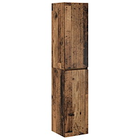 vidaXL Väggmonterat Badrumsskåp Gammalt trä 33 x 34,5 x 160 cm