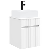 vidaXL Väggmonterad Handfat Vanity Vit 39 x 41 x 62,5 cm