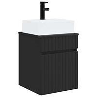 vidaXL Väggmonterad Handfat Vanity Svart 39 x 41 x 62,5 cm