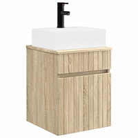 vidaXL Väggmonterad Handfat Vanity Sonoma-ek 39 x 41 x 62,5 cm
