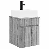 vidaXL Väggmonterad Handfat Vanity Grå Sonoma 39 x 41 x 62,5 cm