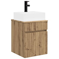 vidaXL Väggmonterad Handfat Vanity Artisan-ek 39 x 41 x 62,5 cm