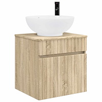 vidaXL Väggmonterad handfatsspegel Sonoma-ek 49 x 44,5 x 66,5 cm