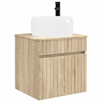 vidaXL Väggmonterad handfatsspegel Sonoma-ek 49 x 44,5 x 66 cm