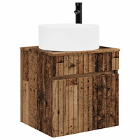 vidaXL Väggmonterad handfatsspegel Gammalt trä 49 x 44,5 x 65,5 cm