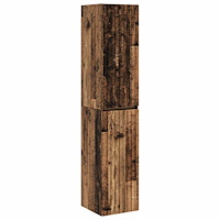 vidaXL Väggmonterat Badrumsskåp Gammalt trä 33 x 34,5 x 160 cm