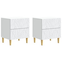 vidaXL Sängbord 2 pcs Vit 43 x 34,5 x 48 cm Konstruerat trä