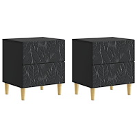 vidaXL Sängbord 2 pcs Svart 43 x 34,5 x 48 cm Konstruerat trä