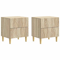 vidaXL Sängbord 2 pcs Sonoma-ek 43 x 34,5 x 48 cm Konstruerat trä