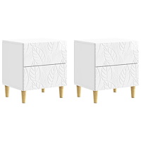 vidaXL Sängbord 2 pcs Vit högglans 43 x 34,5 x 48 cm Konstruerat trä