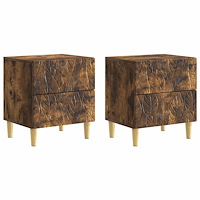 vidaXL Sängbord 2 pcs Rökt ek 43 x 34,5 x 48 cm Konstruerat trä