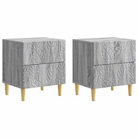 vidaXL Sängbord 2 pcs Grå Sonoma 43 x 34,5 x 48 cm Konstruerat trä