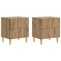 vidaXL Sängbord 2 pcs Artisan-ek 43 x 34,5 x 48 cm Konstruerat trä