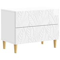 vidaXL Sängbord Vit högglans 62 x 34,5 x 48 cm Konstruerat trä