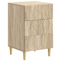 vidaXL Sängbord Sonoma-ek 43 x 39,5 x 66,5 cm Konstruerat trä